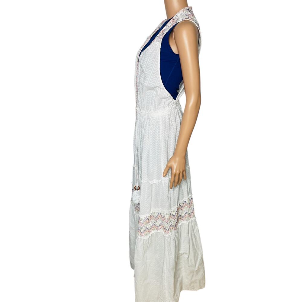 Ramy Brook Paloma Chevron Coverup dress Long embroidered white - Picture 4 of 11